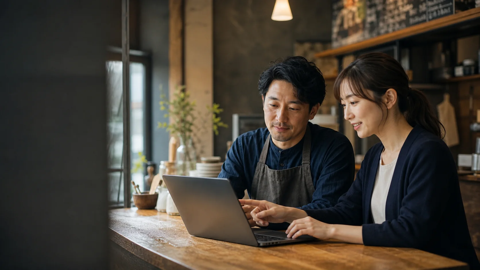 店舗オーナーと集客について話すひみつきちの担当者